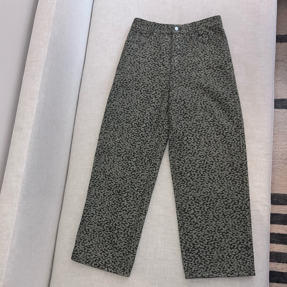 FP Movement by Free People Green Patterned Wide Leg Pants 100% cotton - Picture 11 of 16